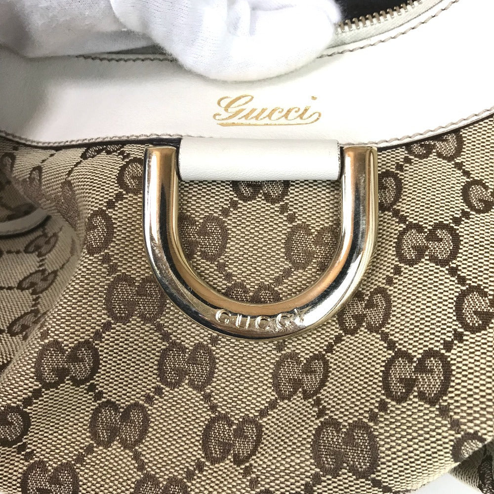 GUCCI Handbag 190525 0010 13 GG canvas Beige white Sling bag Abbey Women Used