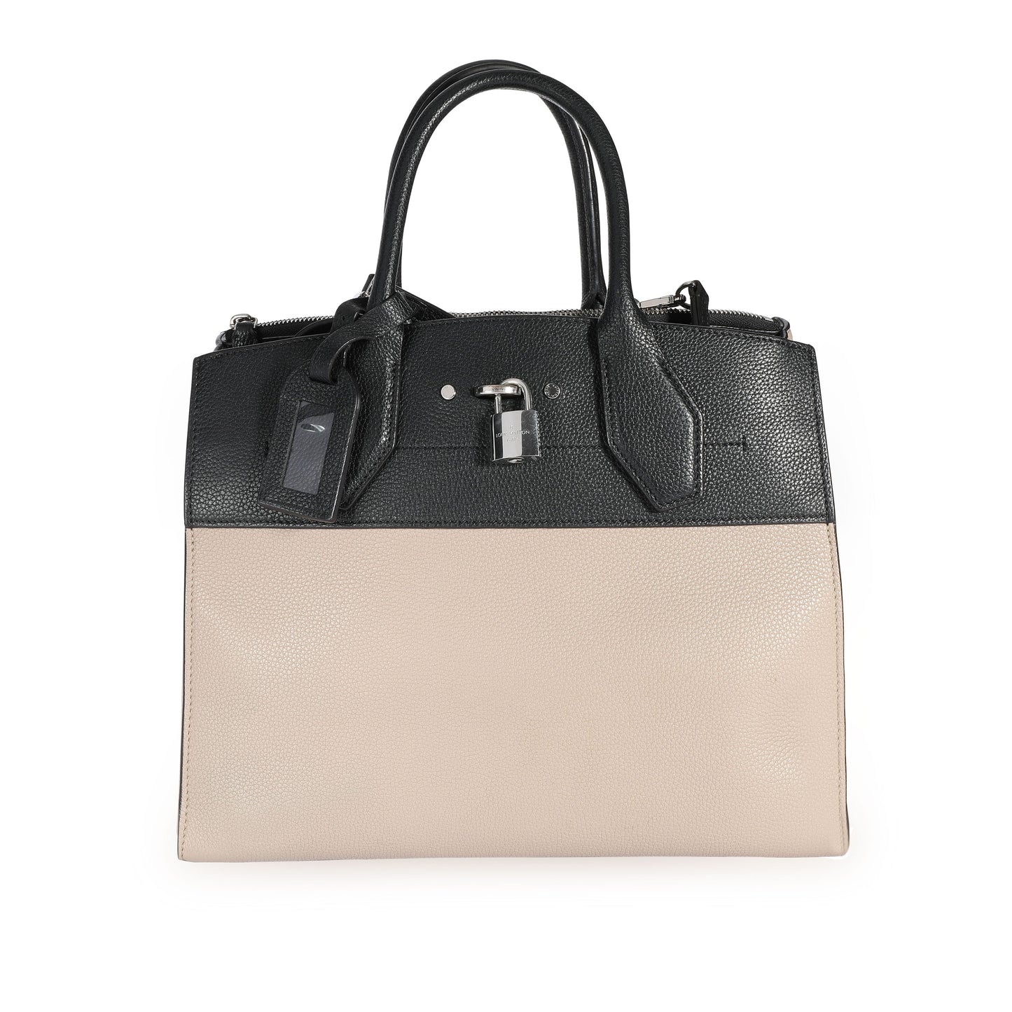 LOUIS VUITTON Black & Galet Calfskin City Steamer MM