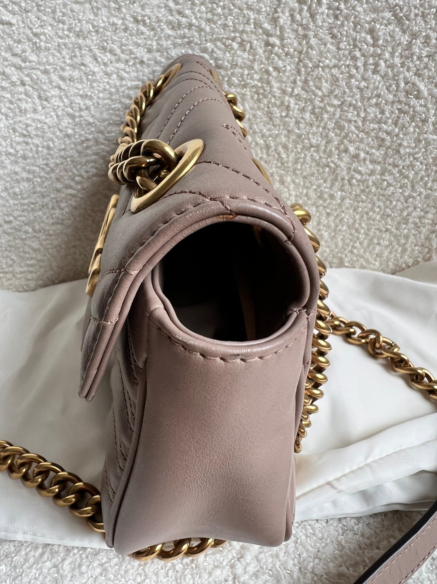 Gucci GG Dusty Pink Marmont Mini Shoulder Bag (RRP £1,890)