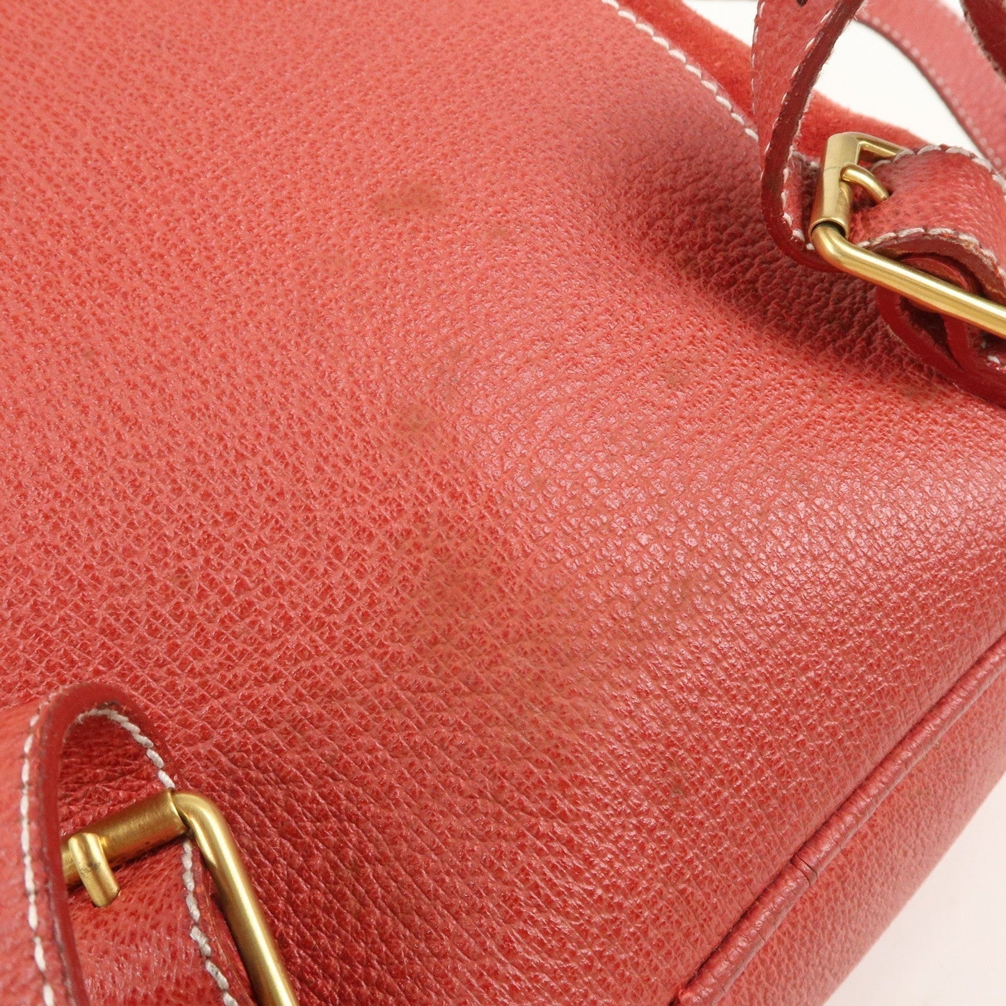 GUCCI Bamboo Leather Backpack Mini Ruck Sack Bag Red 003.1705