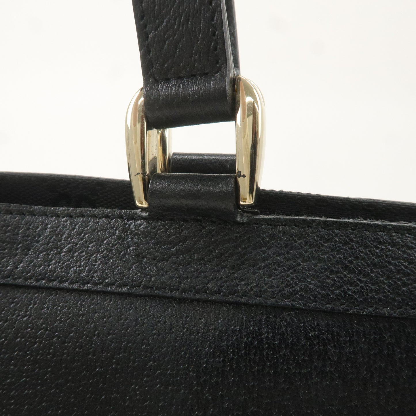 GUCCI Abbey Leather Tote Bag Hand Bag Black 130739