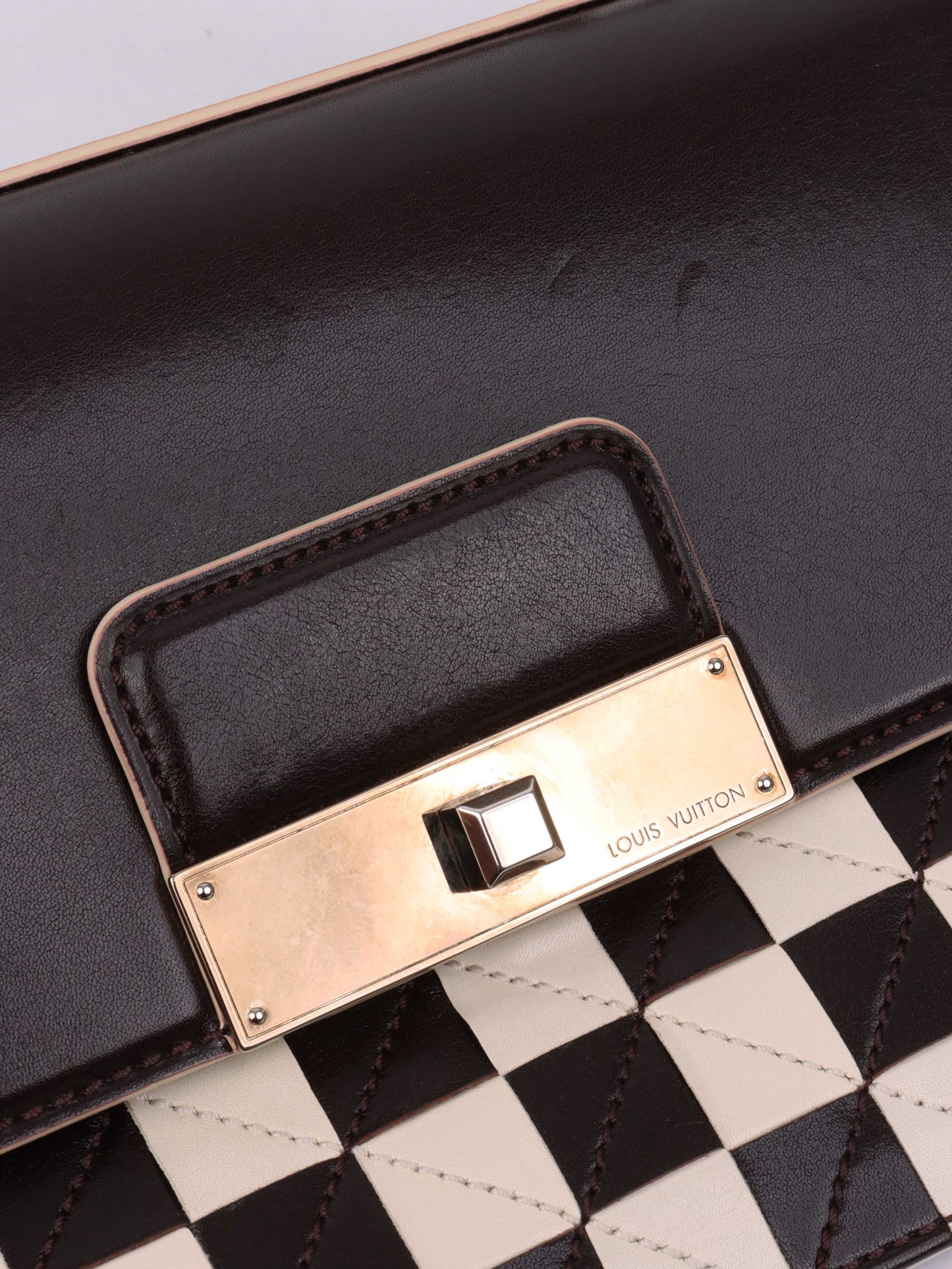 Louis Vuitton Black & White Chess Board Clutch.