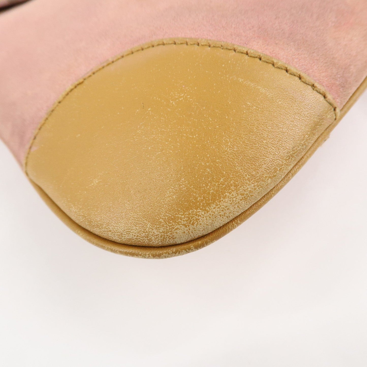 GUCCI Bamboo Suede Leather Shoulder Bag Pink Beige 001.4096.1705