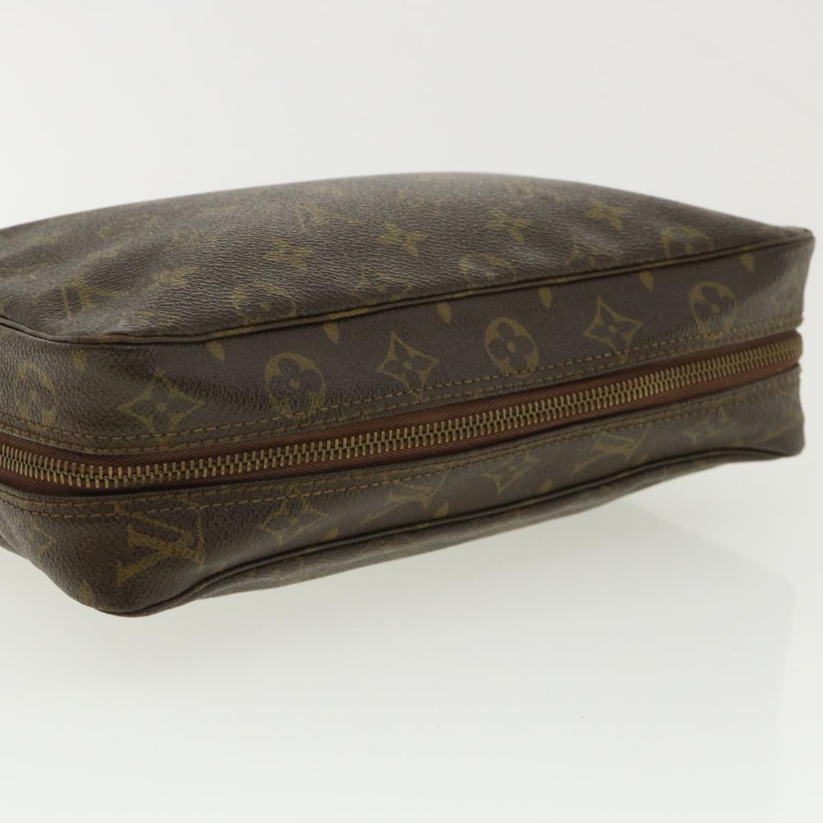 Louis Vuitton Brown Canvas Trousse de Toilette clutch bag