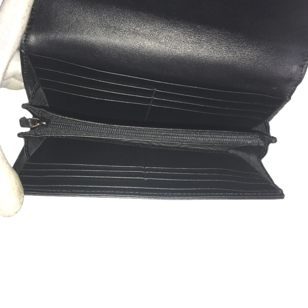 GUCCI Long Wallet Purse 443436 2057 leather black GG Marmont Continental Wallet Women Used