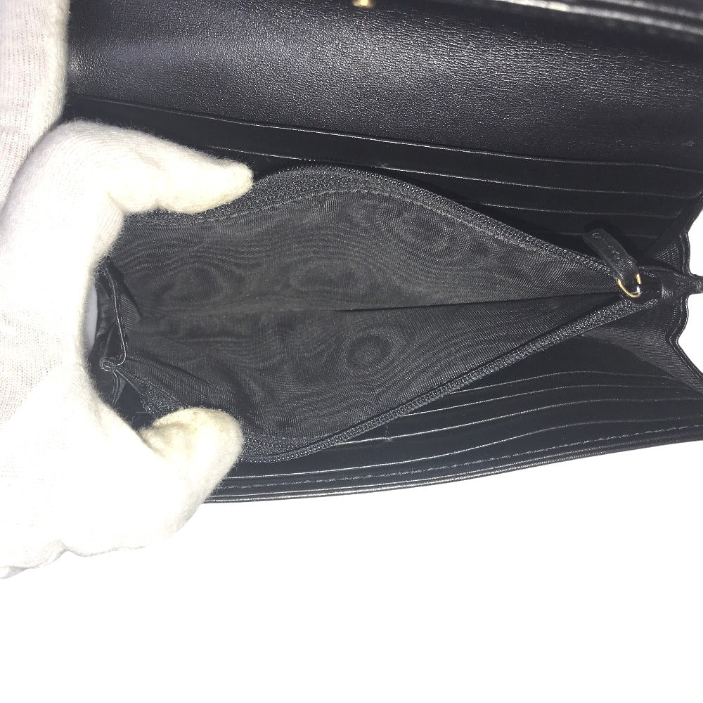GUCCI Long Wallet Purse 443436 2057 leather black GG Marmont Continental Wallet Women Used