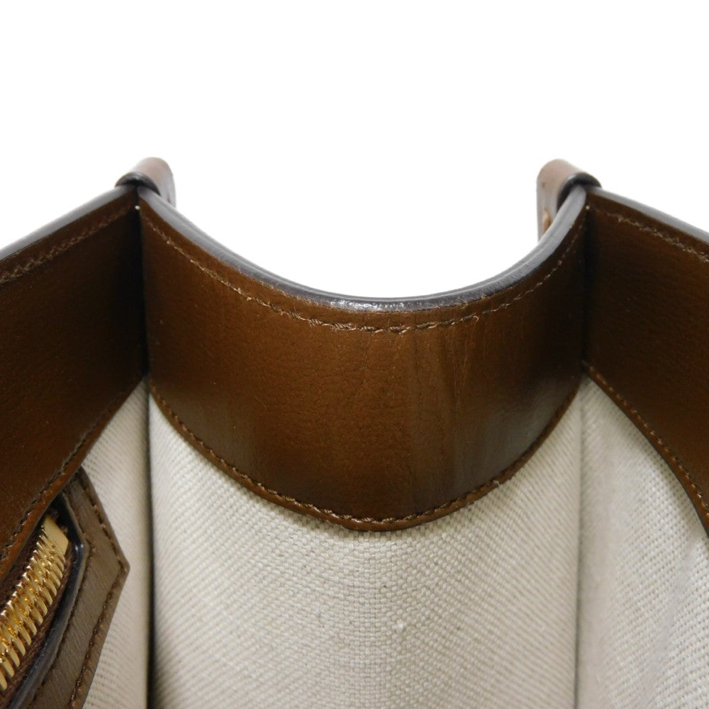 GUCCI Handbag 659983 UULBT 9683 Supreme canvas (polyurethane processing) x Calfskin leather beige GG Supreme Small Tote Bag