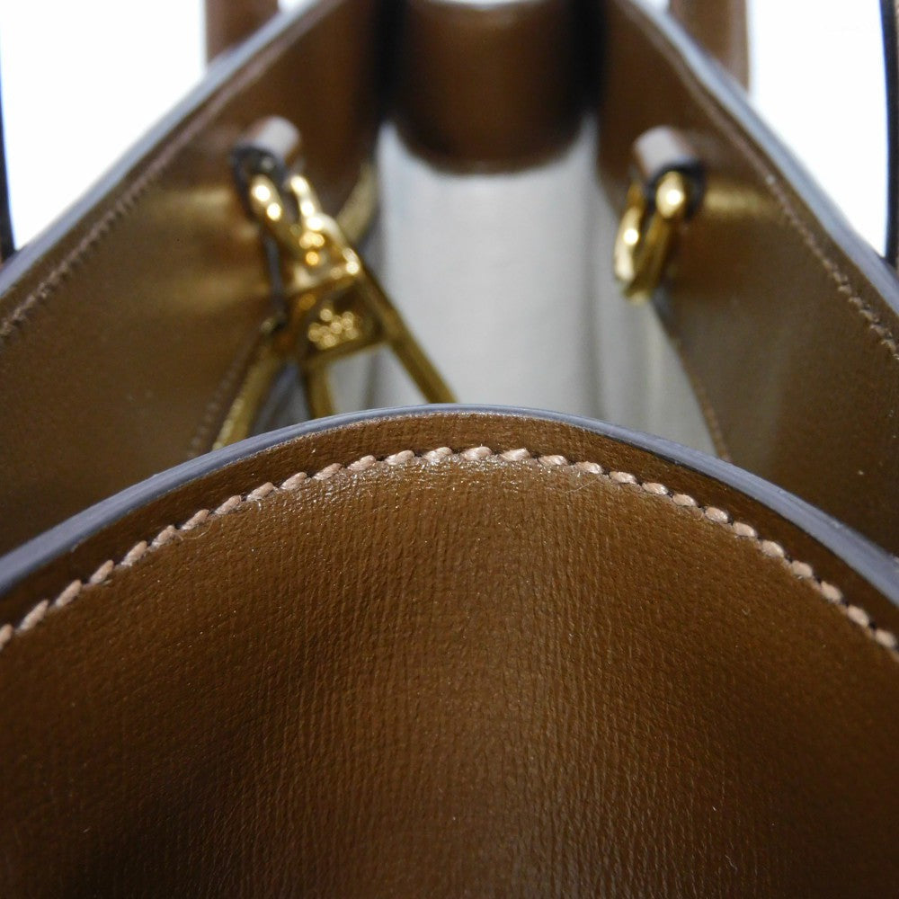 GUCCI Handbag 659983 UULBT 9683 Supreme canvas (polyurethane processing) x Calfskin leather beige GG Supreme Small Tote Bag