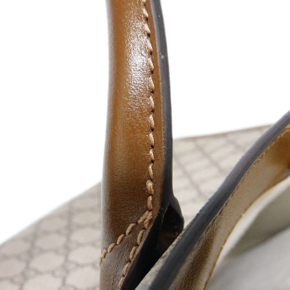 GUCCI Handbag 659983 UULBT 9683 Supreme canvas (polyurethane processing) x Calfskin leather beige GG Supreme Small Tote Bag
