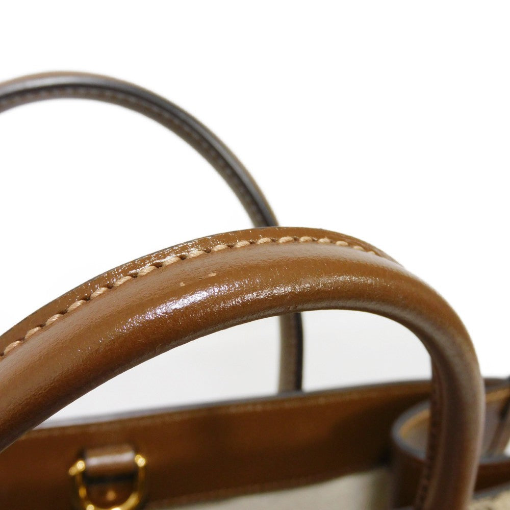 GUCCI Handbag 659983 UULBT 9683 Supreme canvas (polyurethane processing) x Calfskin leather beige GG Supreme Small Tote Bag