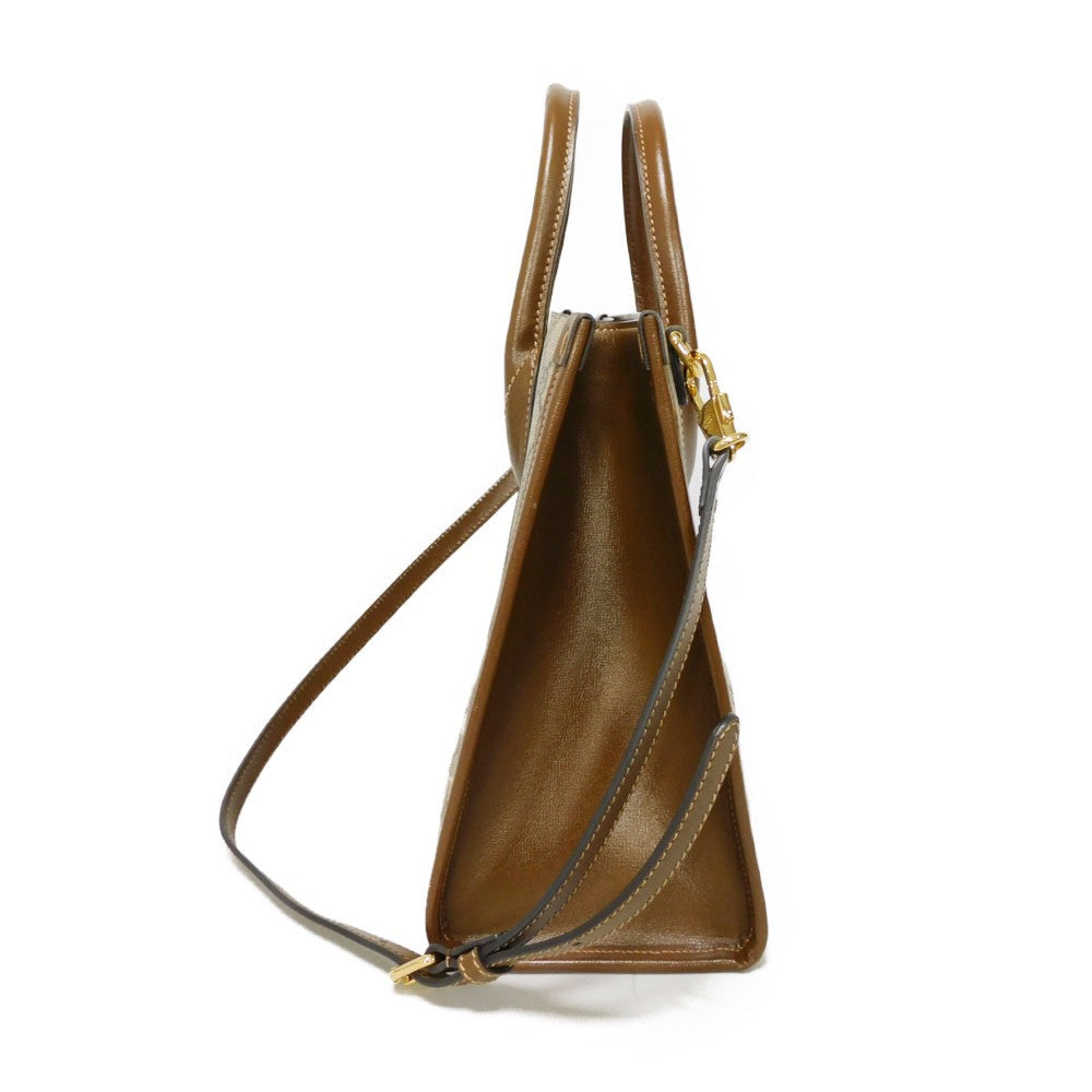 GUCCI Handbag 659983 UULBT 9683 Supreme canvas (polyurethane processing) x Calfskin leather beige GG Supreme Small Tote Bag