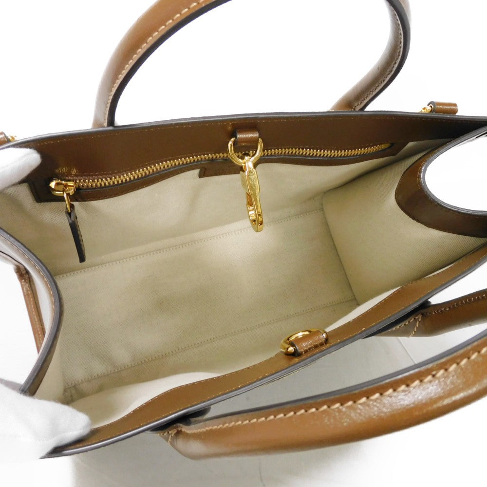 GUCCI Handbag 659983 UULBT 9683 Supreme canvas (polyurethane processing) x Calfskin leather beige GG Supreme Small Tote Bag
