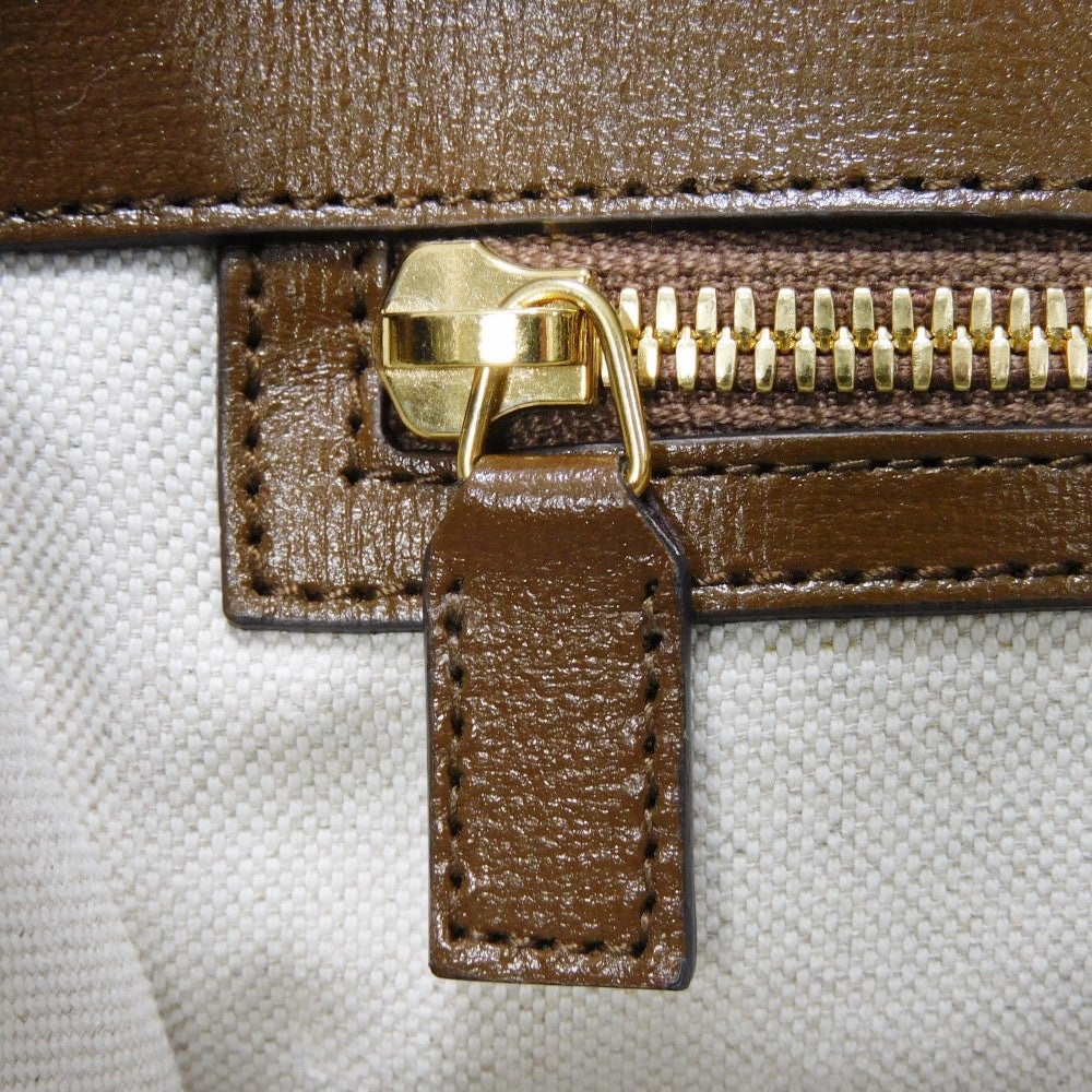 GUCCI Handbag 659983 UULBT 9683 Supreme canvas (polyurethane processing) x Calfskin leather beige GG Supreme Small Tote Bag