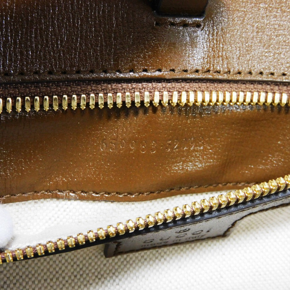 GUCCI Handbag 659983 UULBT 9683 Supreme canvas (polyurethane processing) x Calfskin leather beige GG Supreme Small Tote Bag
