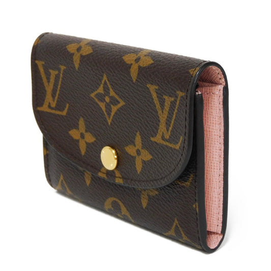 LOUIS VUITTON Bifold Wallet M62361 Monogram canvas x grain leather (embossed) Rose valerine Monogram Portomone Rosary