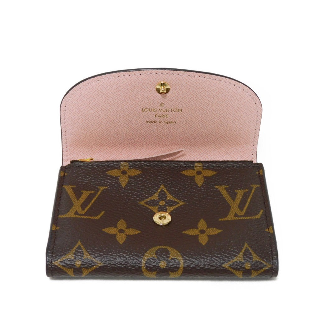 LOUIS VUITTON Bifold Wallet M62361 Monogram canvas x grain leather (embossed) Rose valerine Monogram Portomone Rosary