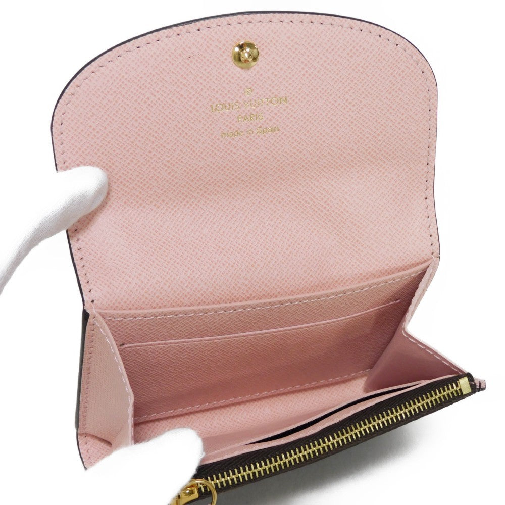 LOUIS VUITTON Bifold Wallet M62361 Monogram canvas x grain leather (embossed) Rose valerine Monogram Portomone Rosary
