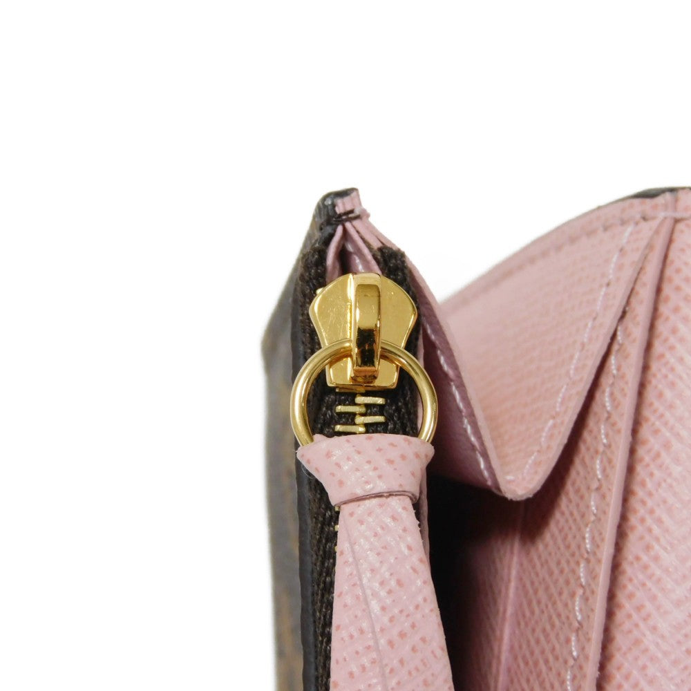LOUIS VUITTON Bifold Wallet M62361 Monogram canvas x grain leather (embossed) Rose valerine Monogram Portomone Rosary