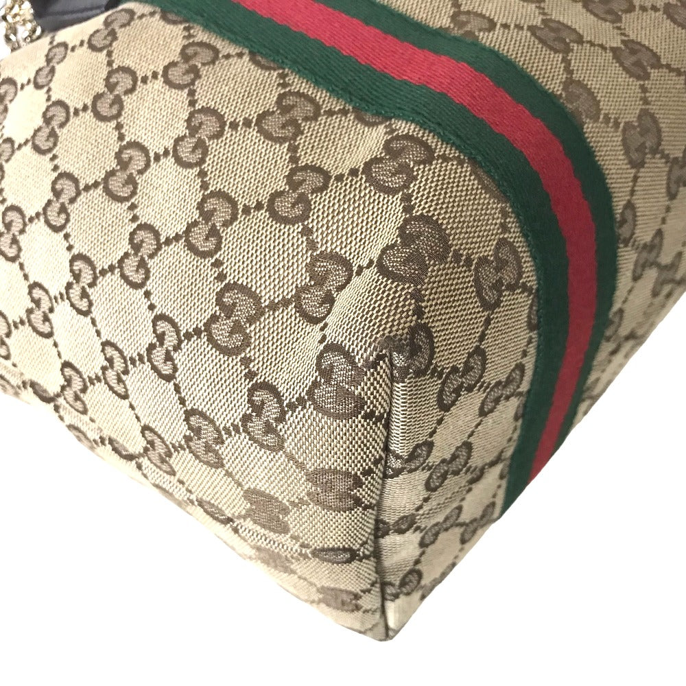GUCCI Tote Bag 137396 205027 GG canvas beige Handbag Sherry line Women Secondhand