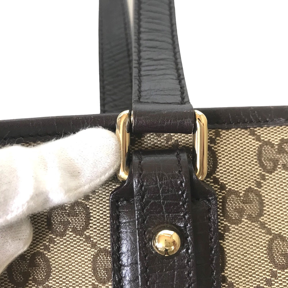 GUCCI Tote Bag 137396 205027 GG canvas beige Handbag Sherry line Women Secondhand