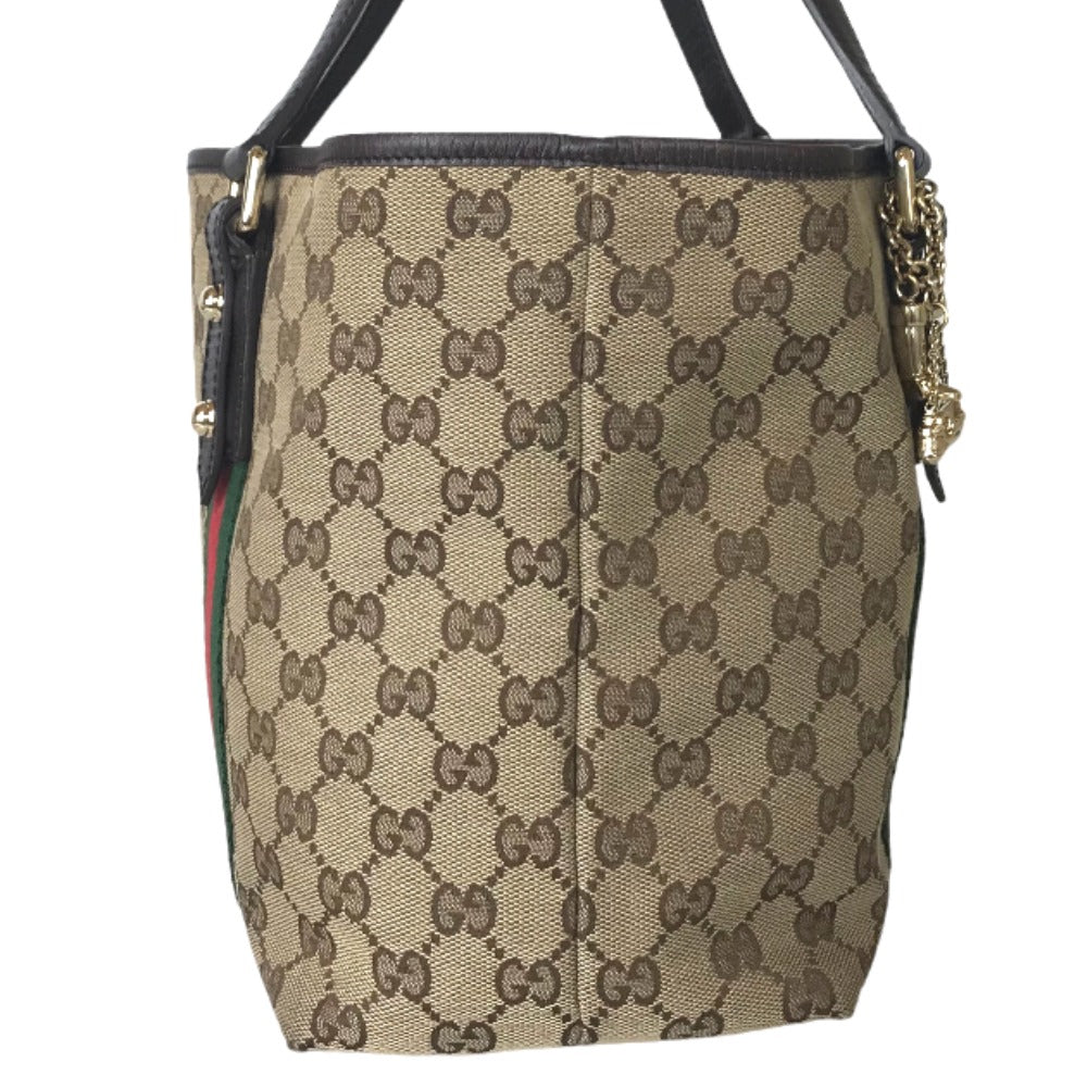 GUCCI Tote Bag 137396 205027 GG canvas beige Handbag Sherry line Women Secondhand