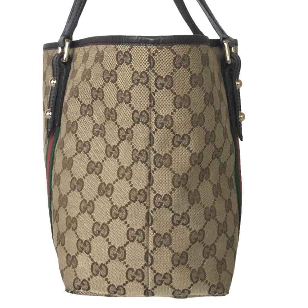 GUCCI Tote Bag 137396 205027 GG canvas beige Handbag Sherry line Women Secondhand