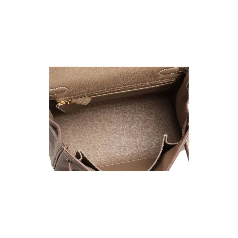 HERMES Kelly elephant gray Togo leather Bag (25,28) Handbag