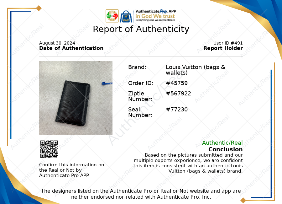Id/card Holder Luxury Designer By Louis Vuitton