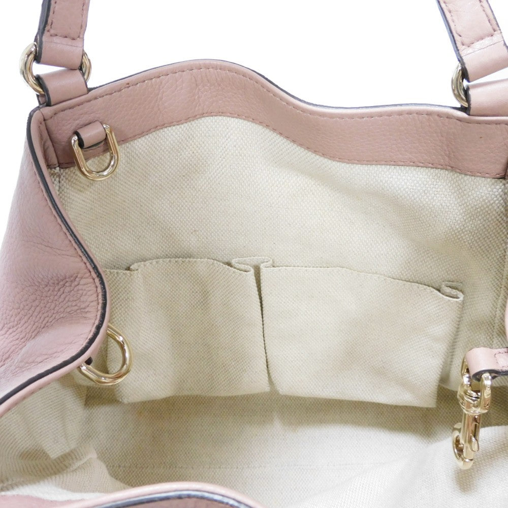 GUCCI Tote Bag 336751 Calf leather (embossed) pink beige Interlocking G Soho Mini Tote