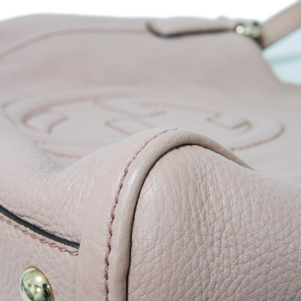 GUCCI Tote Bag 336751 Calf leather (embossed) pink beige Interlocking G Soho Mini Tote