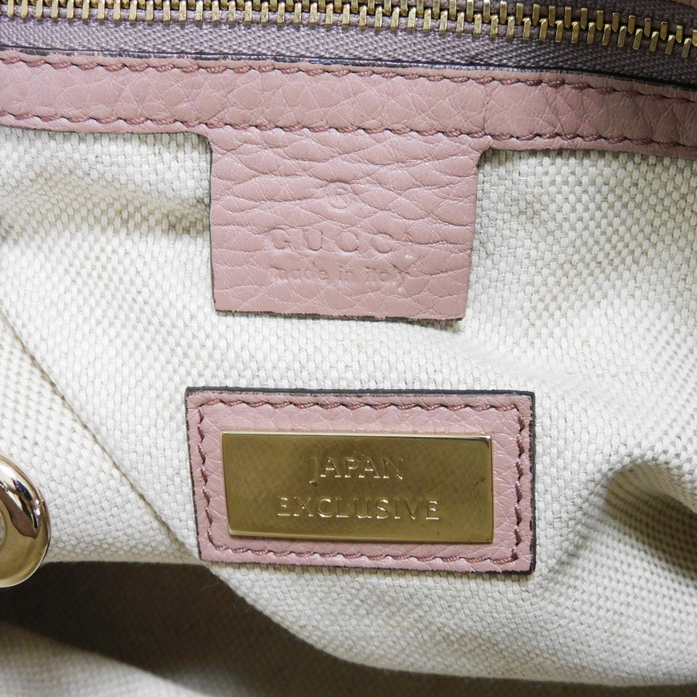 GUCCI Tote Bag 336751 Calf leather (embossed) pink beige Interlocking G Soho Mini Tote