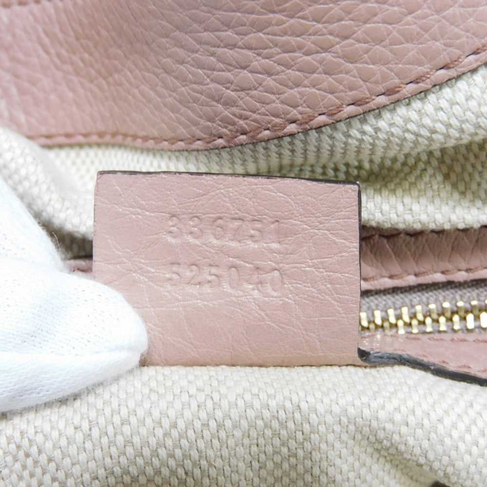 GUCCI Tote Bag 336751 Calf leather (embossed) pink beige Interlocking G Soho Mini Tote