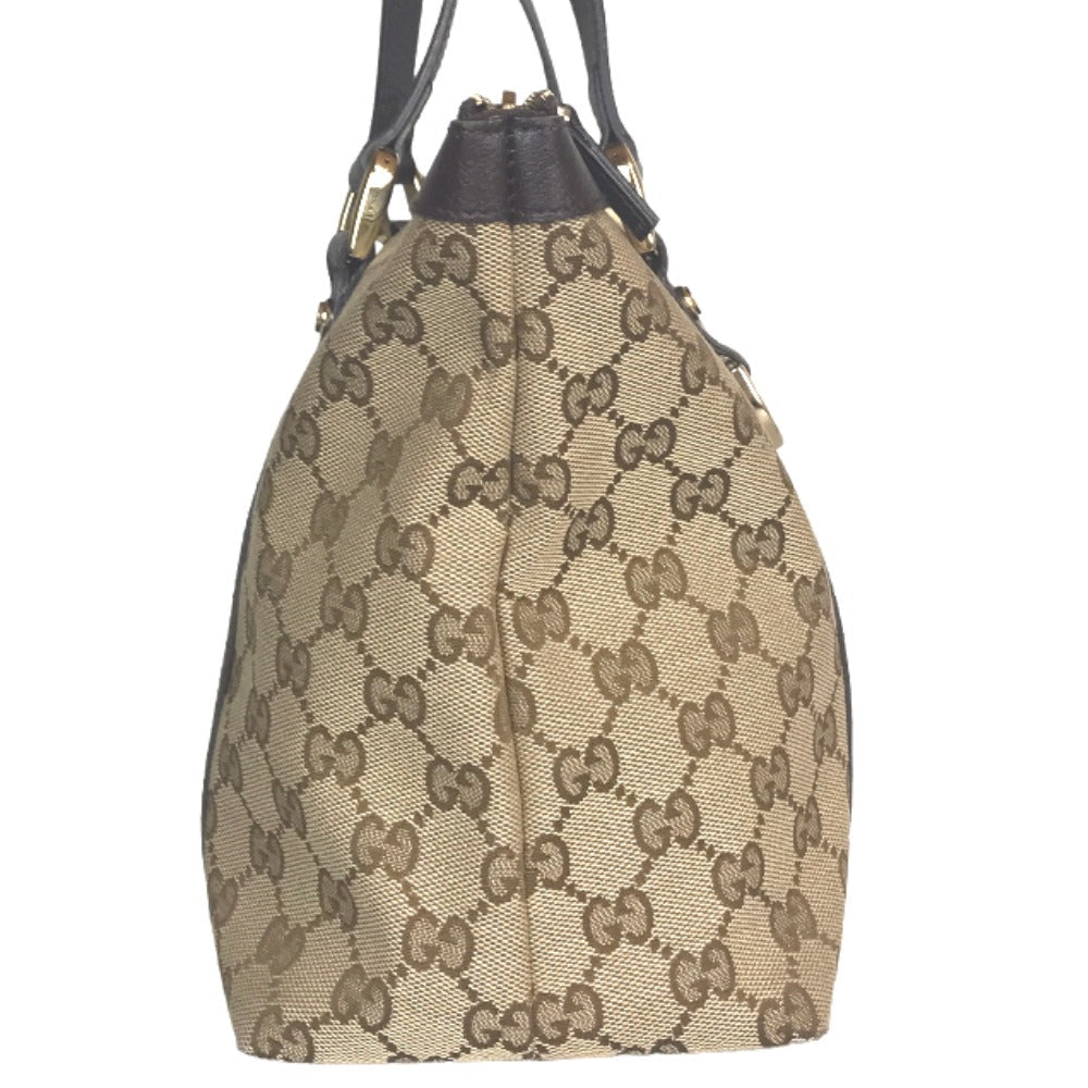 GUCCI Tote Bag 141470 213317 GG canvas Beige brown Handbag Abbey Women Used