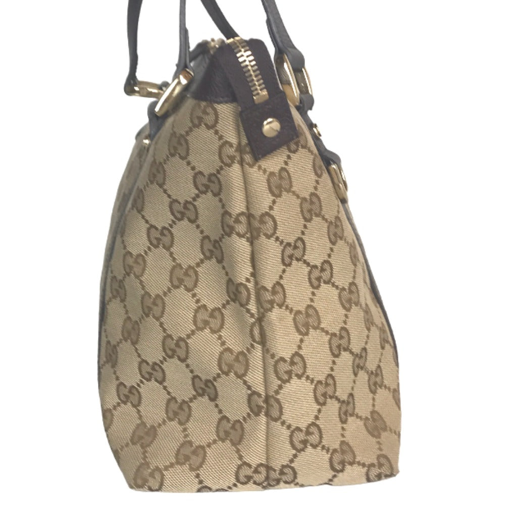GUCCI Tote Bag 141470 213317 GG canvas Beige brown Handbag Abbey Women Used
