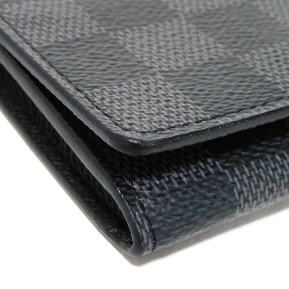 LOUIS VUITTON Card Case N63338 Damier Graphite canvas x grained leather (embossed) Noir Damier Graphite Anneveld Cult de Visit
