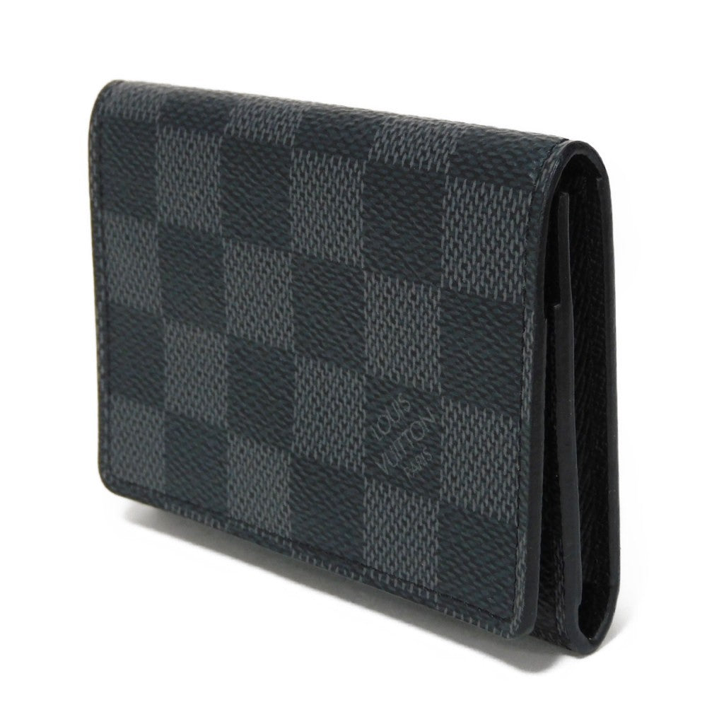 LOUIS VUITTON Card Case N63338 Damier Graphite canvas x grained leather (embossed) Noir Damier Graphite Anneveld Cult de Visit
