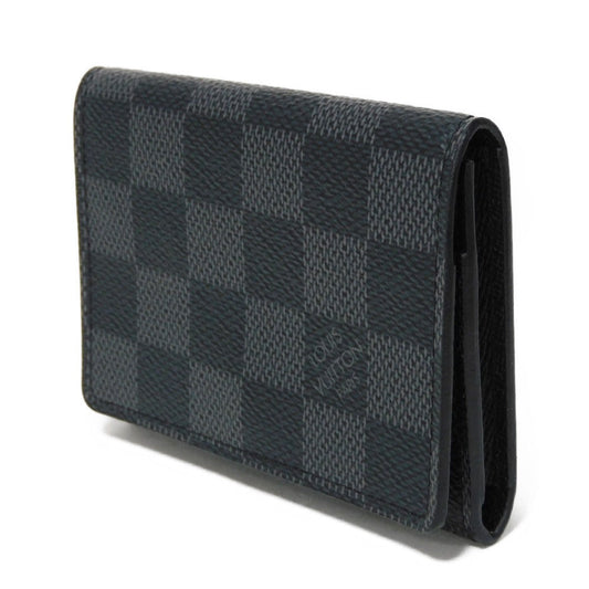 LOUIS VUITTON Card Case N63338 Damier Graphite canvas x grained leather (embossed) Noir Damier Graphite Anneveld Cult de Visit