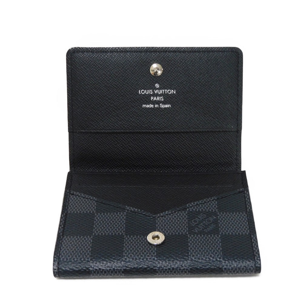 LOUIS VUITTON Card Case N63338 Damier Graphite canvas x grained leather (embossed) Noir Damier Graphite Anneveld Cult de Visit