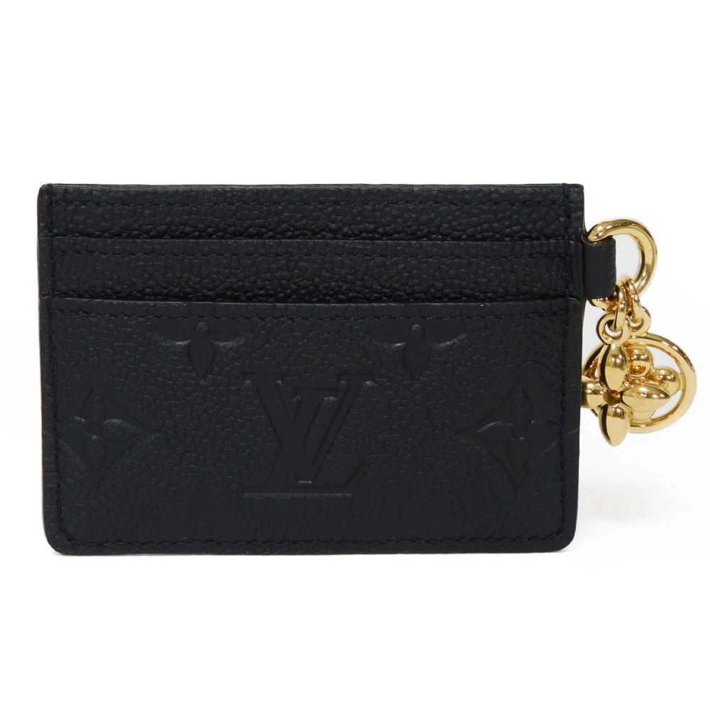 LOUIS VUITTON Card Case M82132 Implant leather (monogram embossed) Noir Monogram Unplant Porto Carte LV Charm