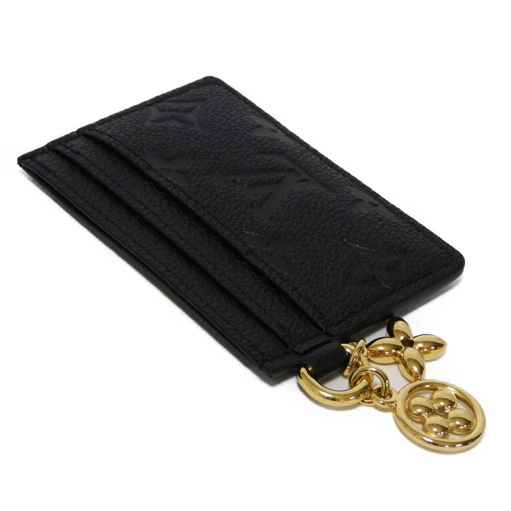 LOUIS VUITTON Card Case M82132 Implant leather (monogram embossed) Noir Monogram Unplant Porto Carte LV Charm