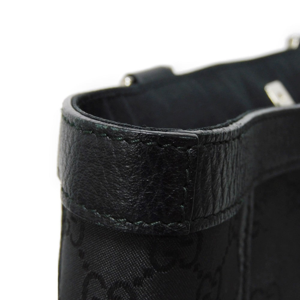 GUCCI Tote Bag 268639 G1X9R 1001 GG nylon canvas x calf leather black GG nylon logo tote