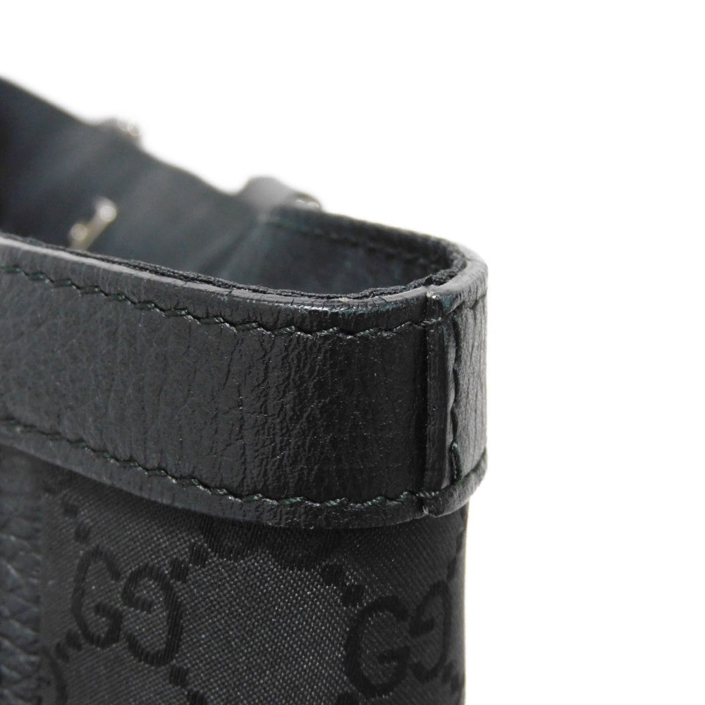 GUCCI Tote Bag 268639 G1X9R 1001 GG nylon canvas x calf leather black GG nylon logo tote