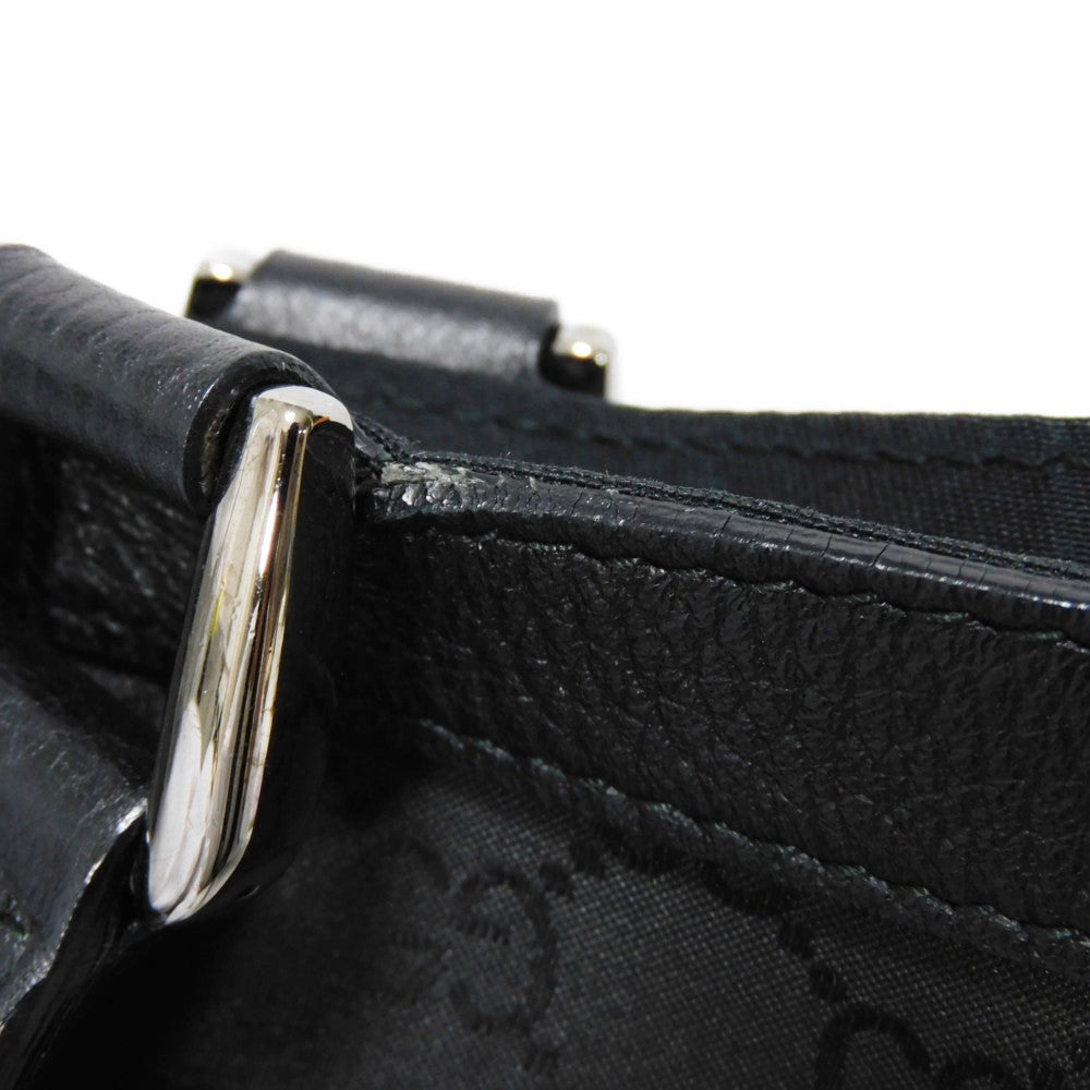 GUCCI Tote Bag 268639 G1X9R 1001 GG nylon canvas x calf leather black GG nylon logo tote