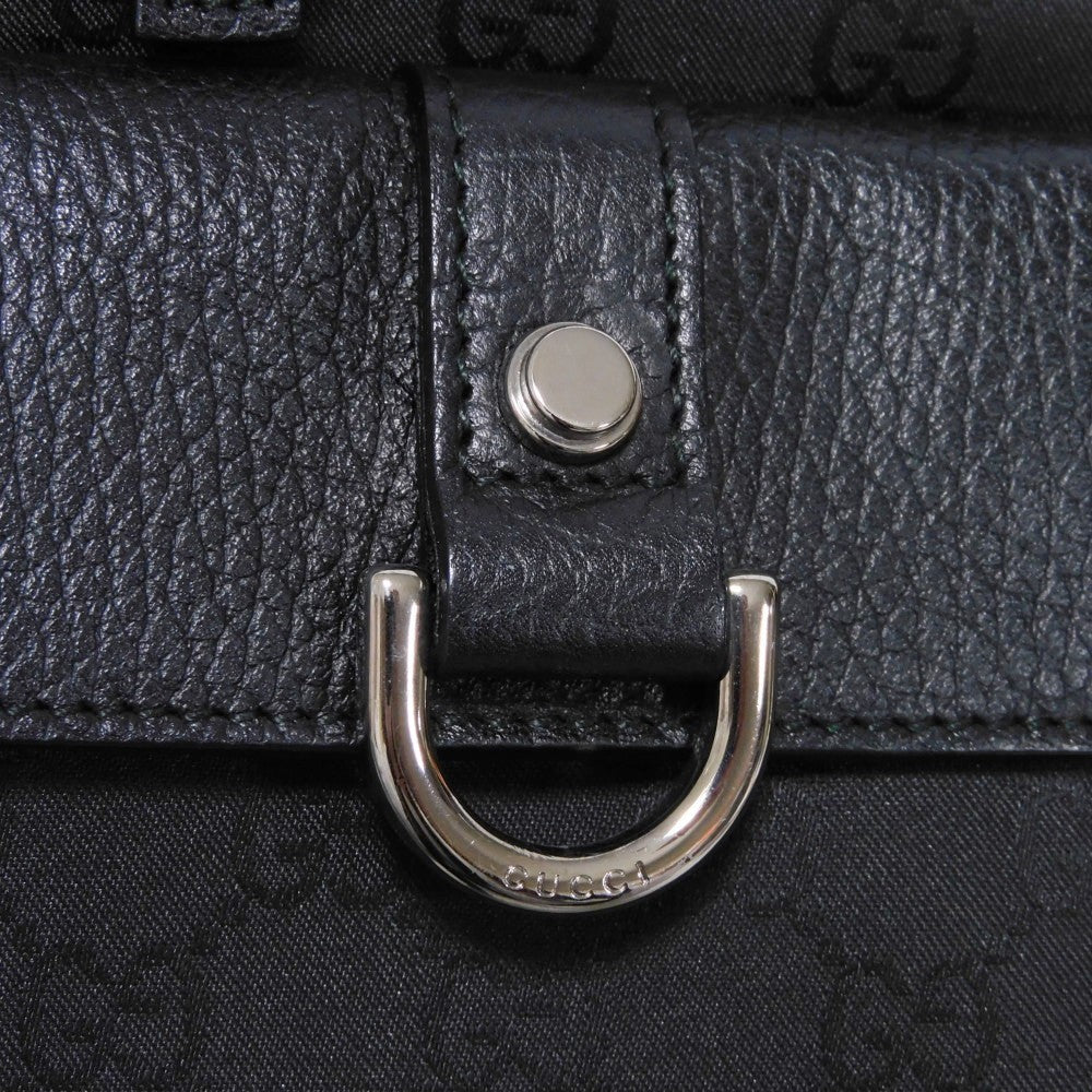 GUCCI Tote Bag 268639 G1X9R 1001 GG nylon canvas x calf leather black GG nylon logo tote