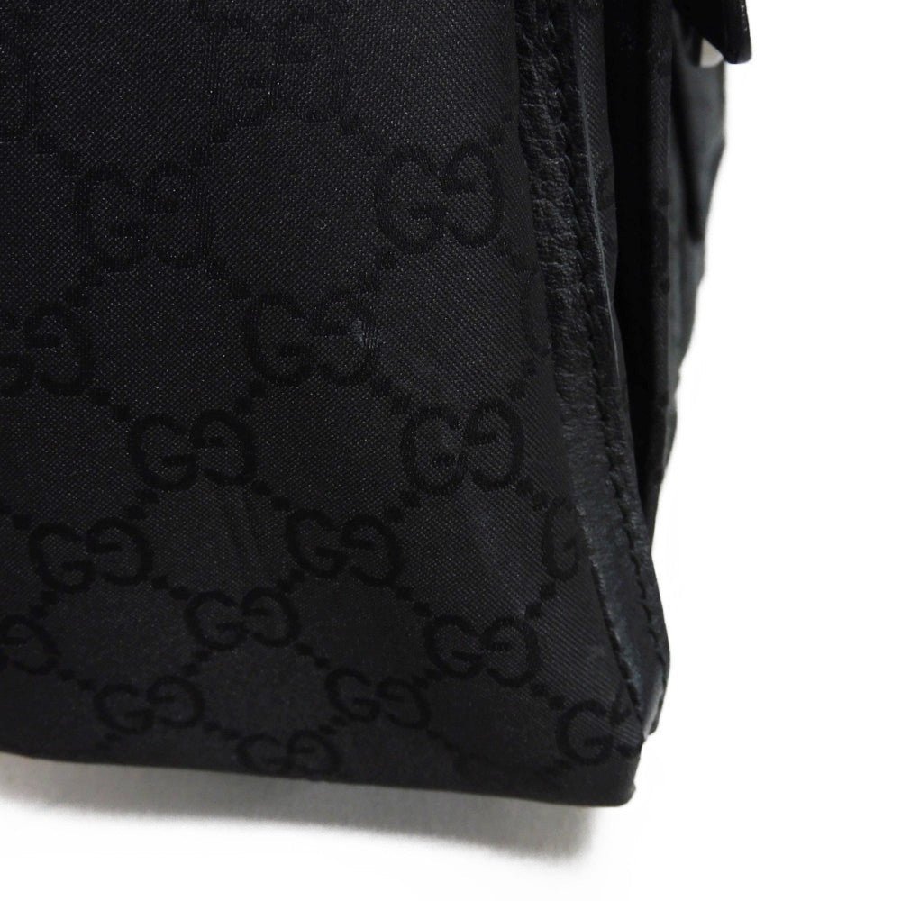 GUCCI Tote Bag 268639 G1X9R 1001 GG nylon canvas x calf leather black GG nylon logo tote