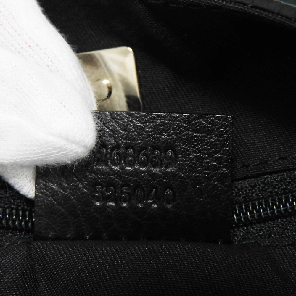 GUCCI Tote Bag 268639 G1X9R 1001 GG nylon canvas x calf leather black GG nylon logo tote