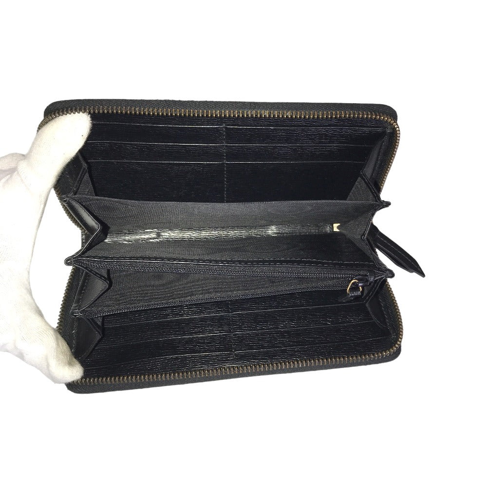 GUCCI Long Wallet Purse 451273 2778 leather black Round zip King snake print mens(Unisex) Used