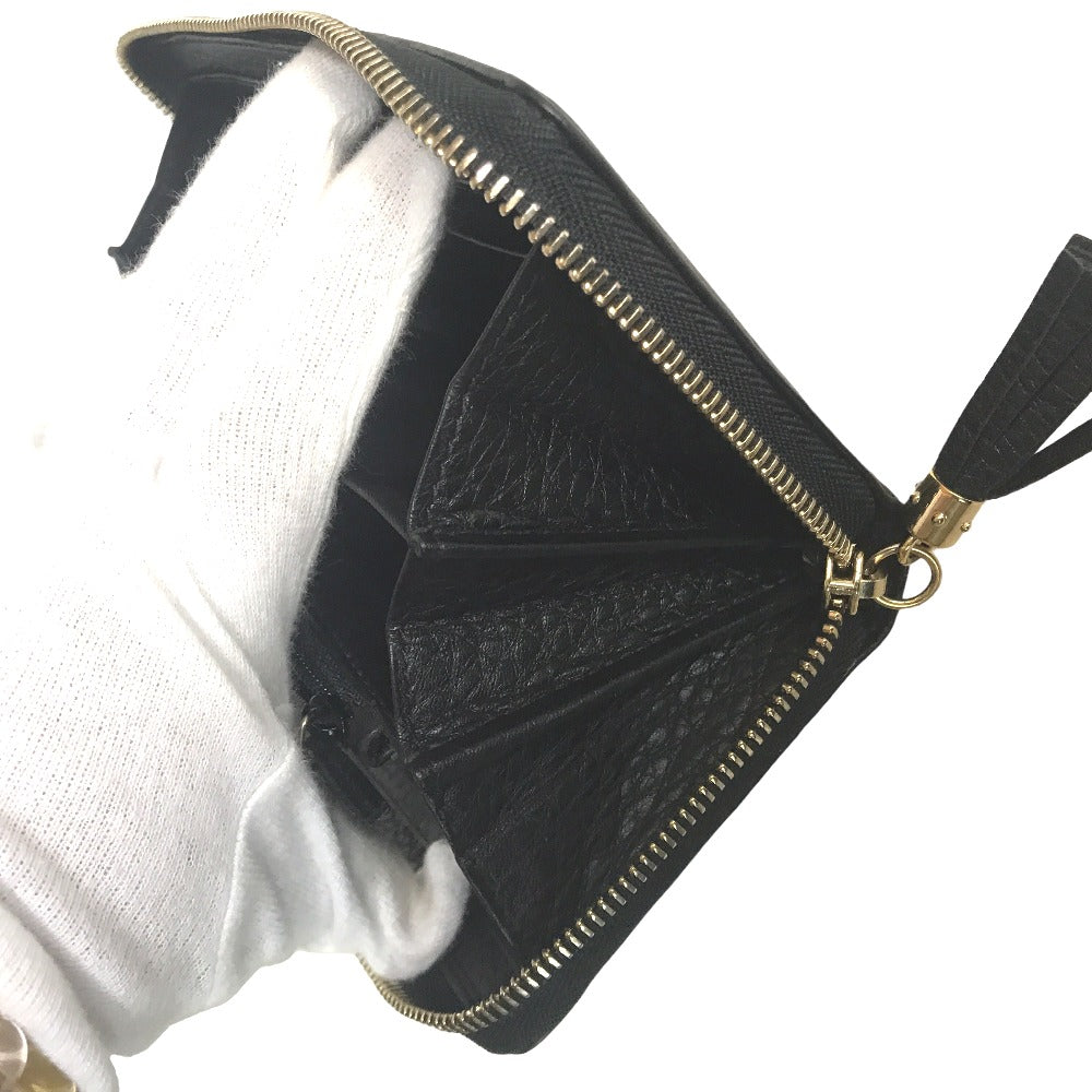 GUCCI Long Wallet Purse 80804 0416 leather black Round zip Soho Interlocking Women Secondhand