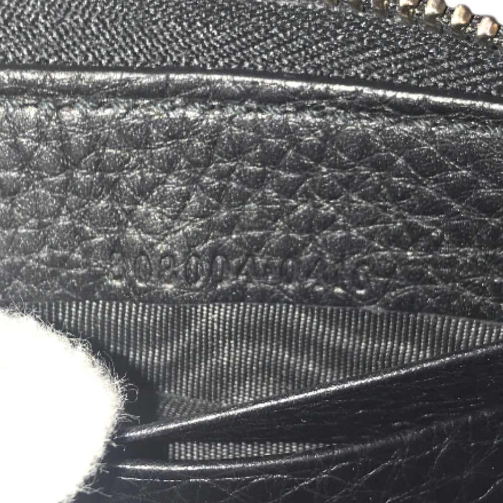 GUCCI Long Wallet Purse 80804 0416 leather black Round zip Soho Interlocking Women Secondhand