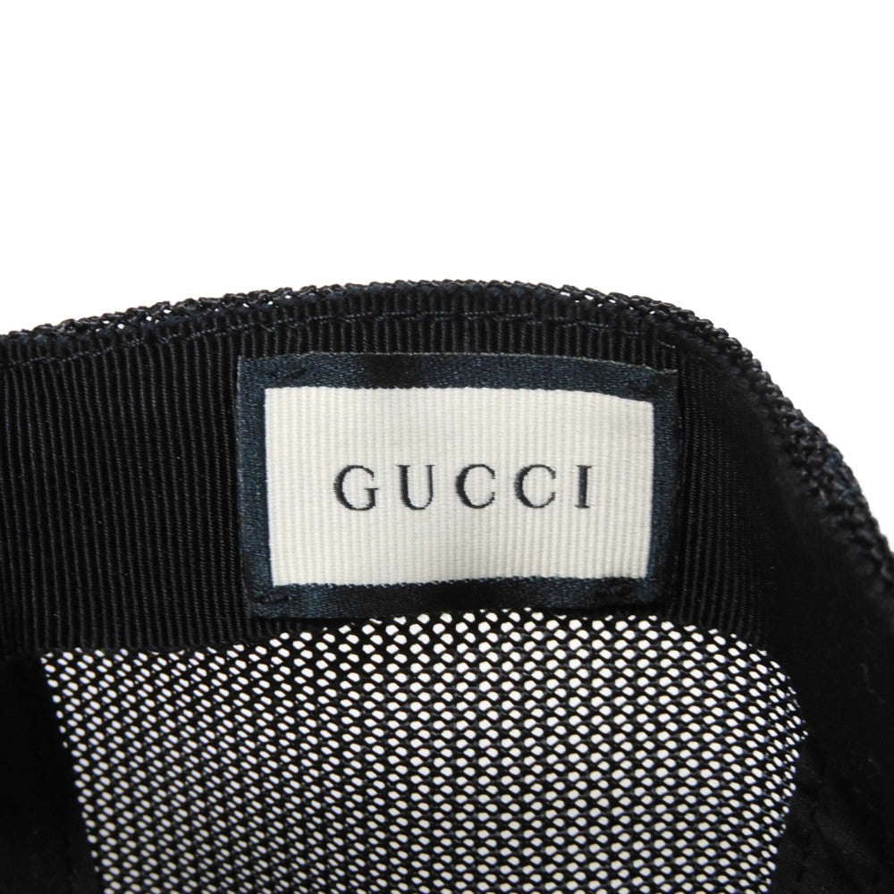 GUCCI cap 510950 4HD47 1000 GG nylon canvas x calf leather black GG nylon Baseball cap M